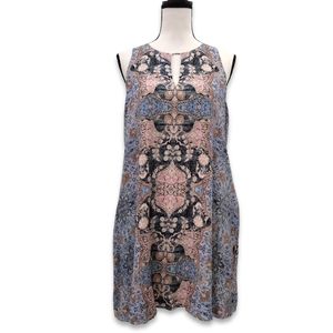 LAVENDER BROWN Sonna Printed SILK Short Dress Size L